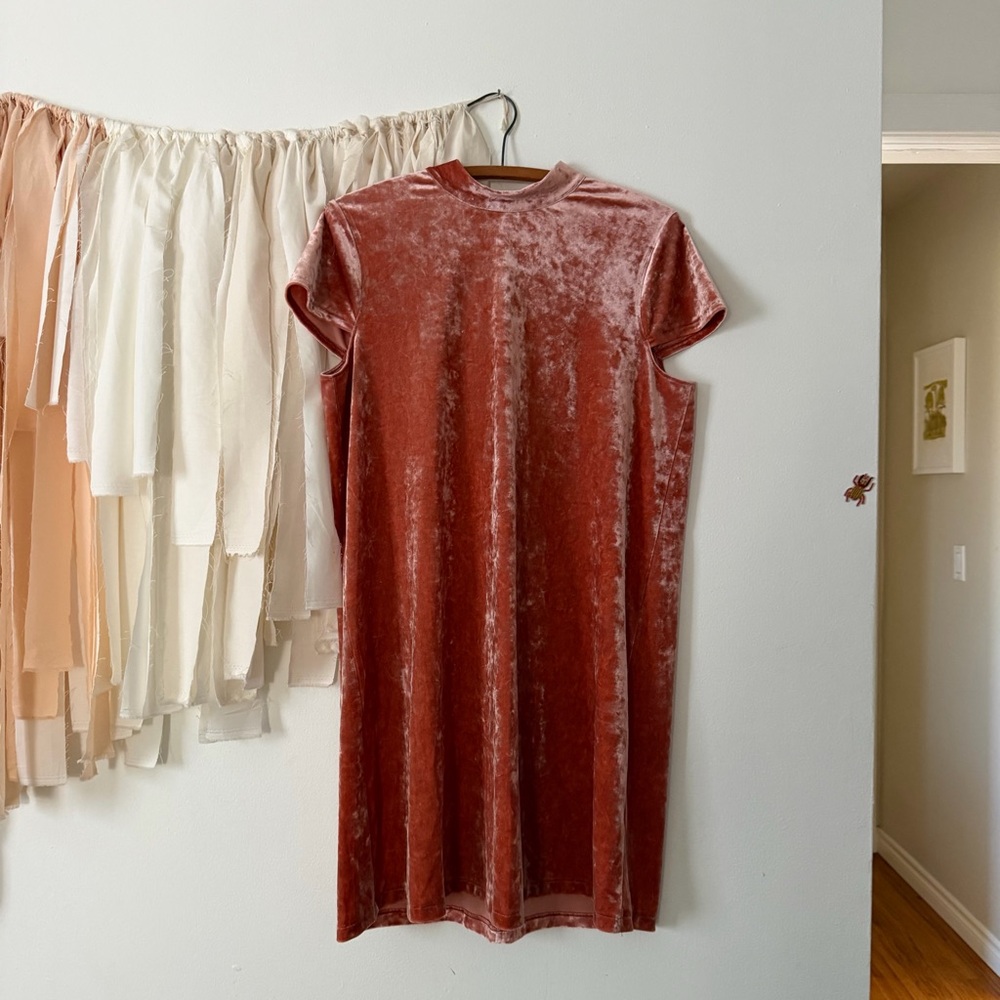 Madewell Crushed Velvet Mockneck Dress